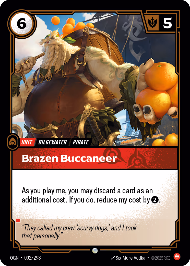 Brazen Buccaneer OGN-002 Riftbound card