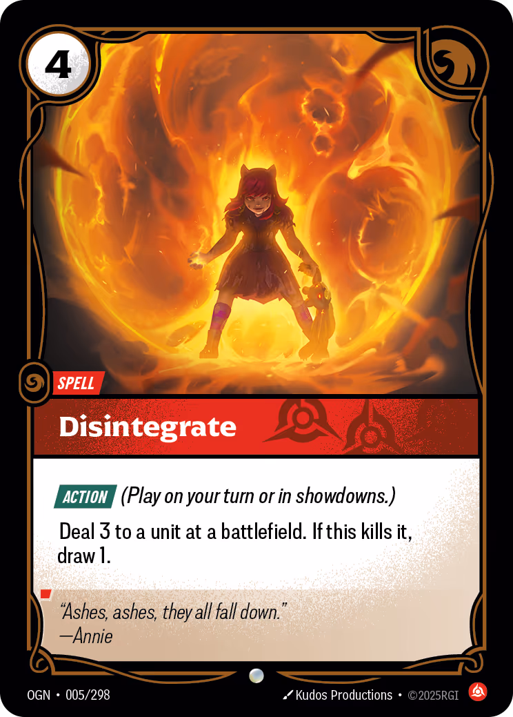 Disintegrate OGN-005 Riftbound card