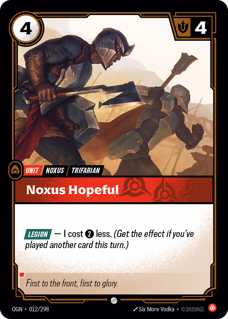 Noxus Hopeful OGN-012 Riftbound card