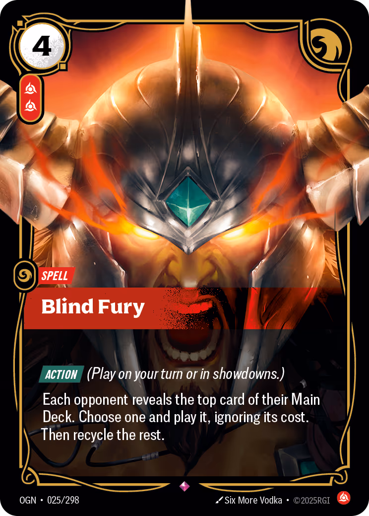 Blind Fury OGN-025 Riftbound card