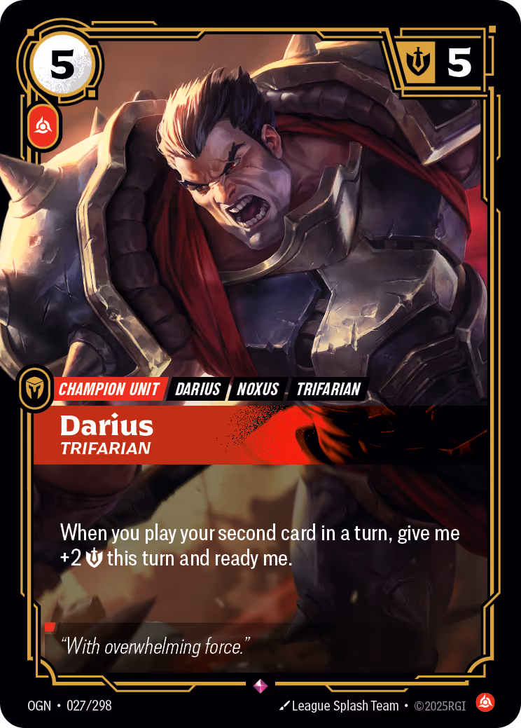 Darius - Trifarian OGN-027 Riftbound card