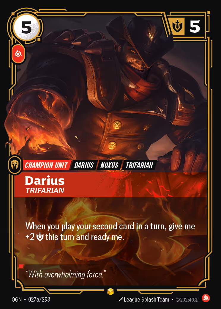 Darius - Trifarian OGN-027A Riftbound card