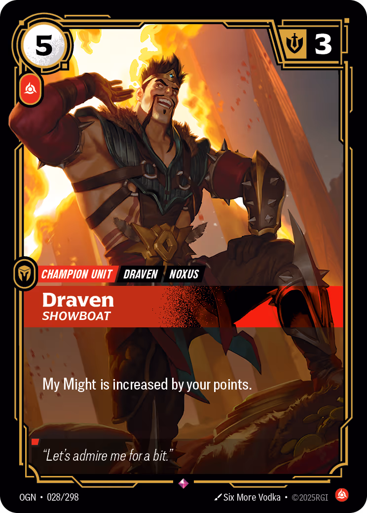Draven - Showboat OGN-028 Riftbound card