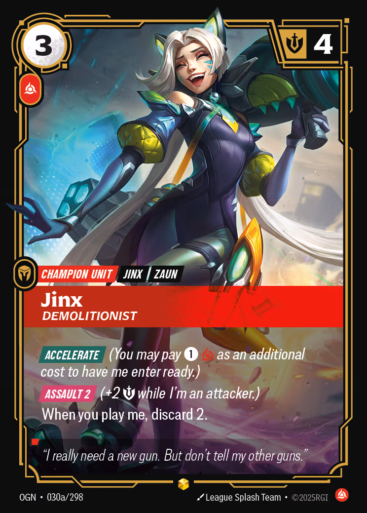 Jinx - Demolitionist OGN-030A Riftbound card