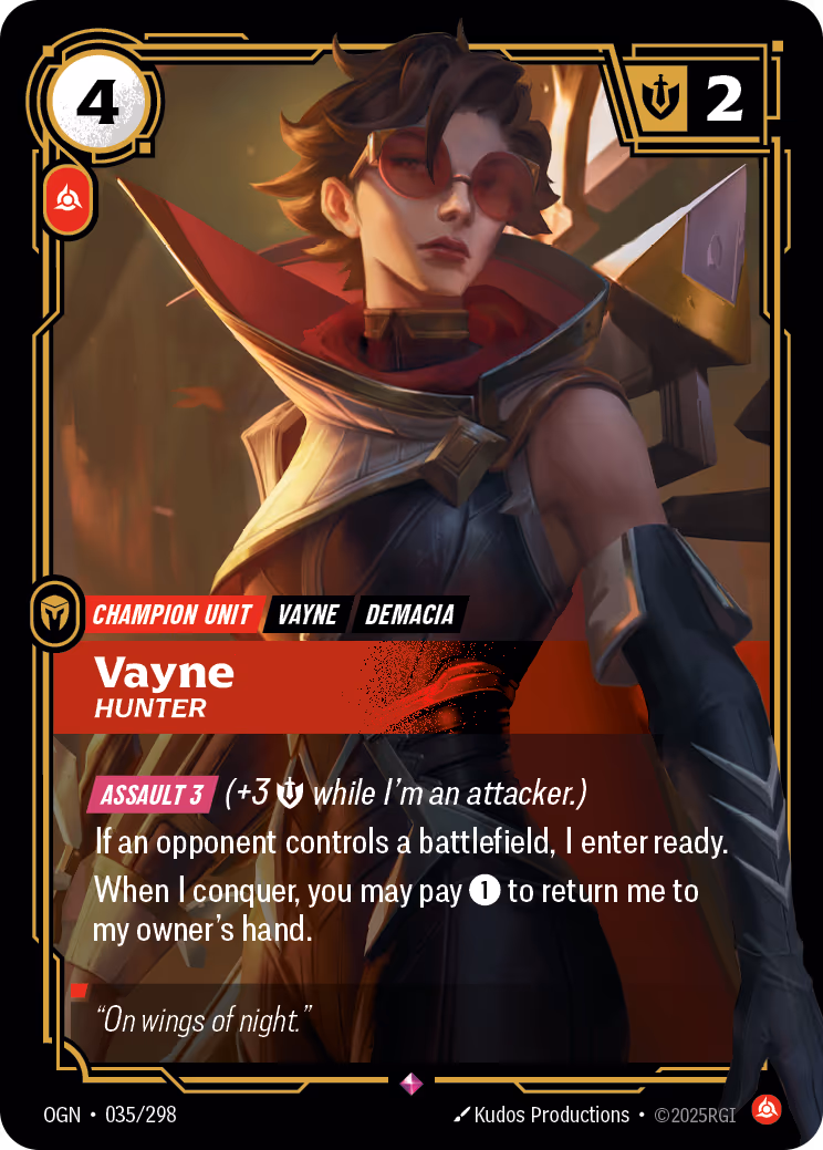 Vayne - Hunter OGN-035 Riftbound card