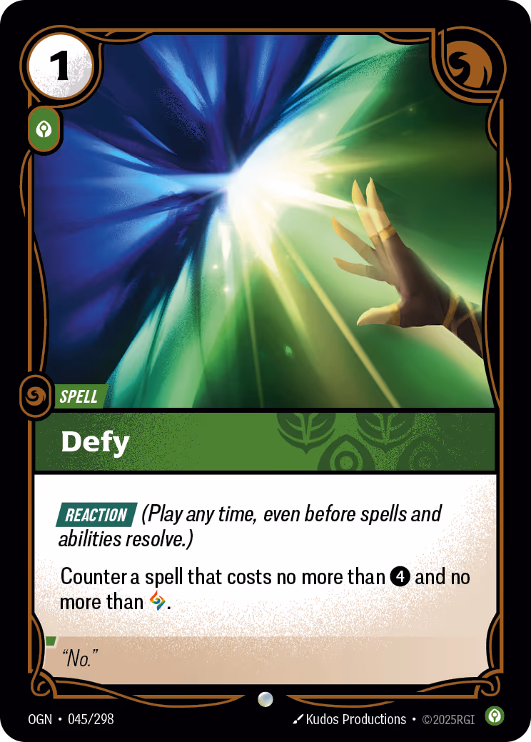 Defy OGN-045 Riftbound card