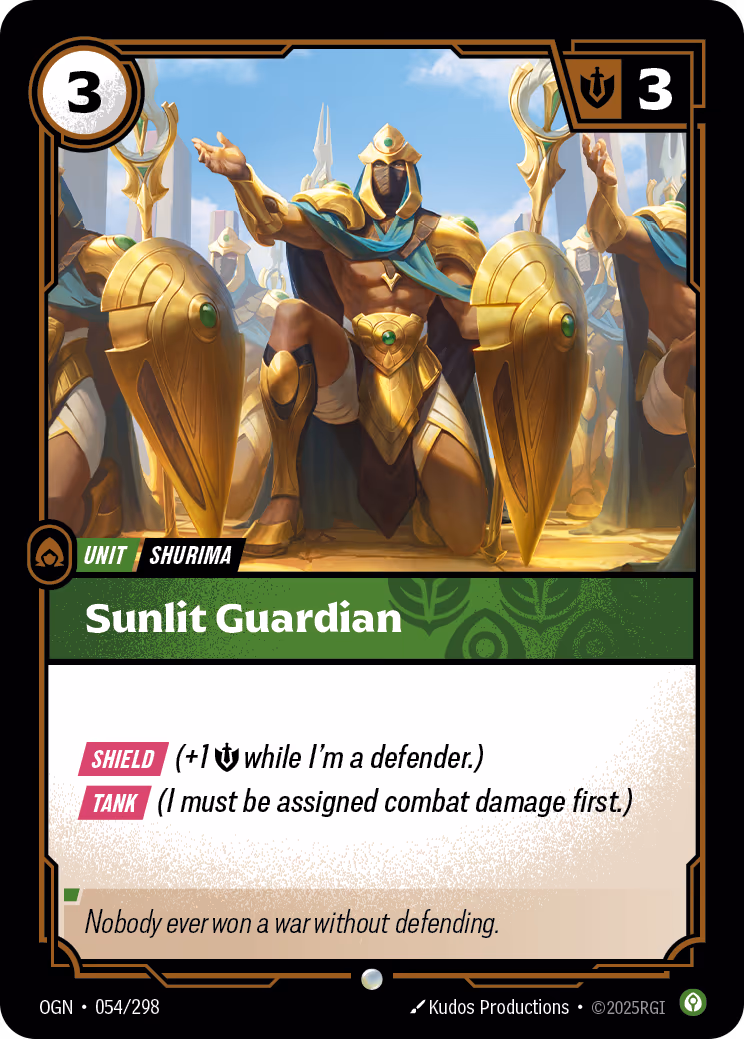 Sunlit Guardian OGN-054 Riftbound card
