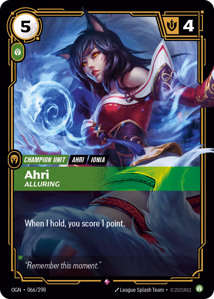 Ahri - Alluring OGN-066 Riftbound card