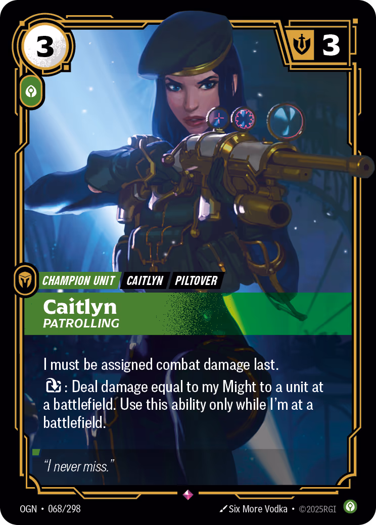 Caitlyn - Patrolling OGN-068 Riftbound card