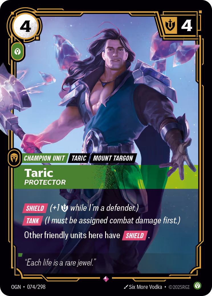 Taric - Protector OGN-074 Riftbound card