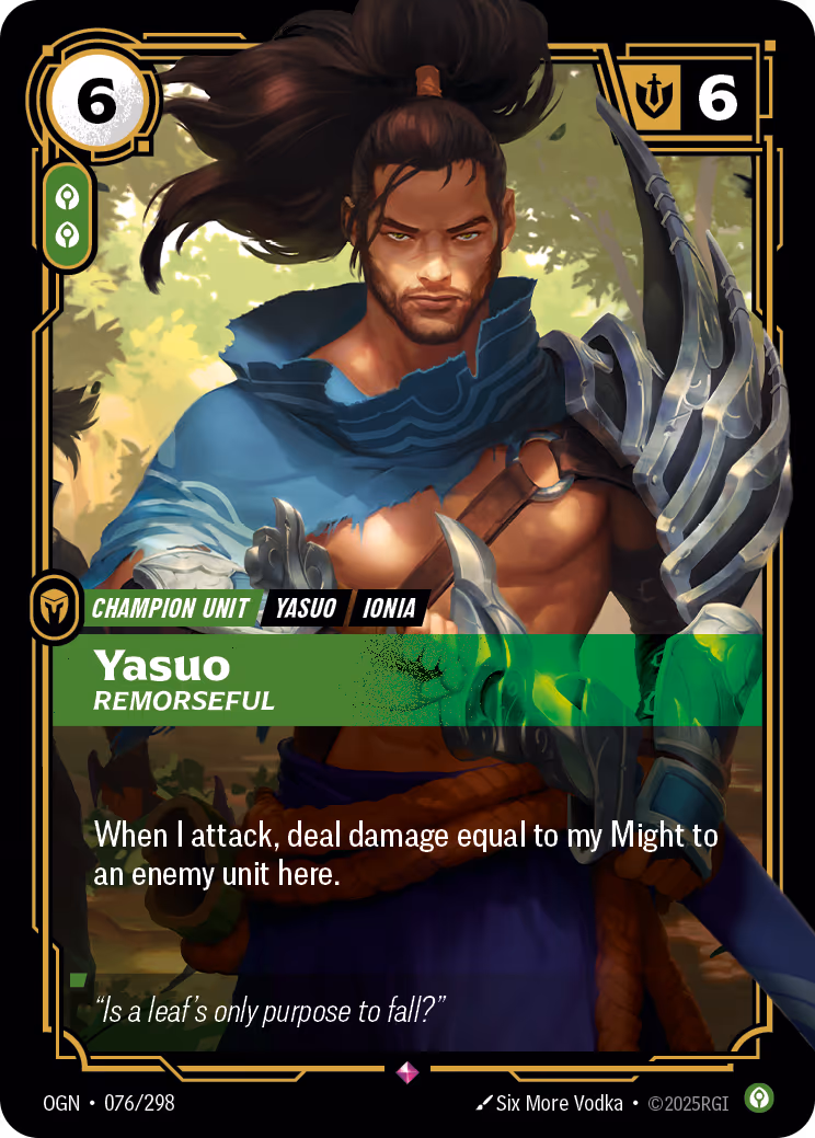 Yasuo - Remorseful OGN-076 Riftbound card