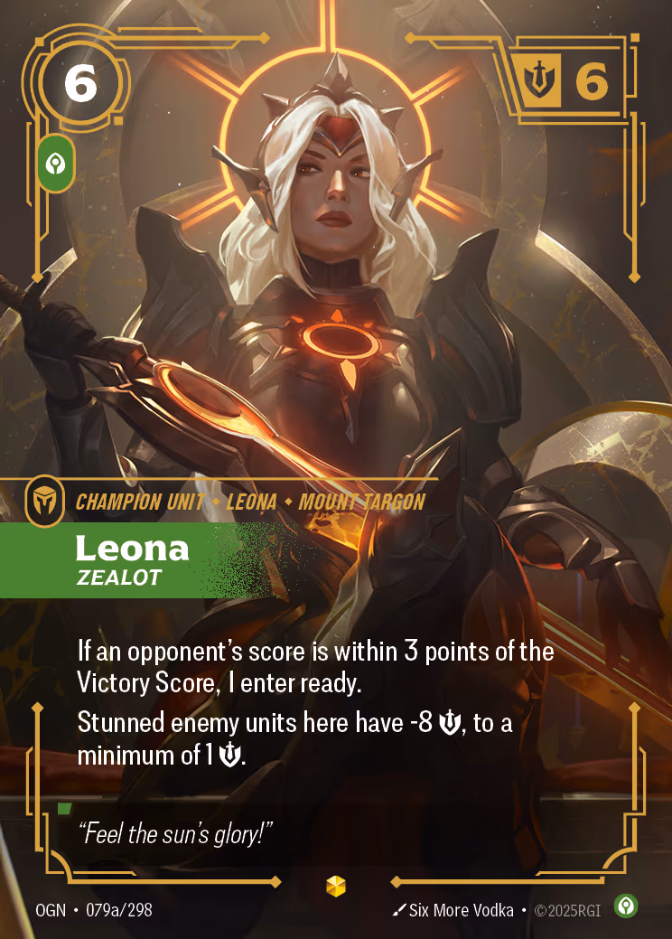 Leona - Zealot OGN-079A Riftbound card