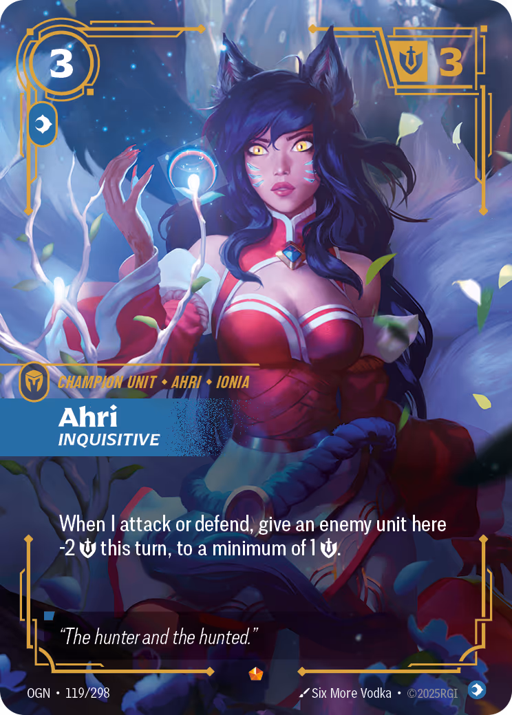 Ahri - Inquisitive OGN-119 Riftbound card