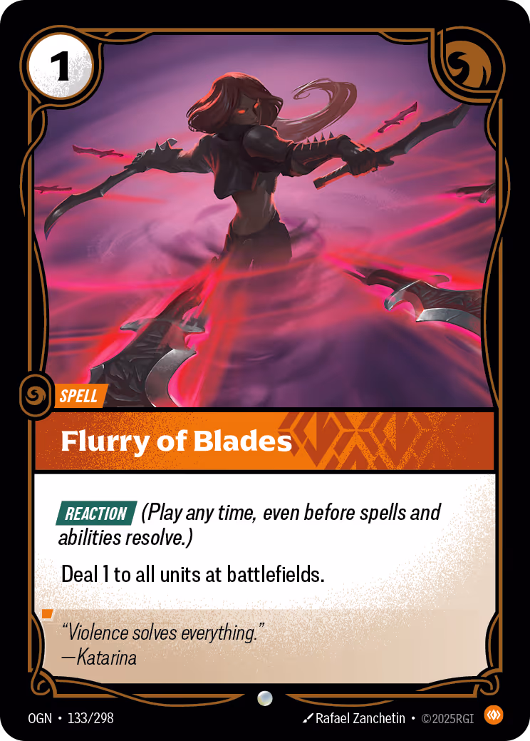 Flurry of Blades OGN-133 Riftbound card
