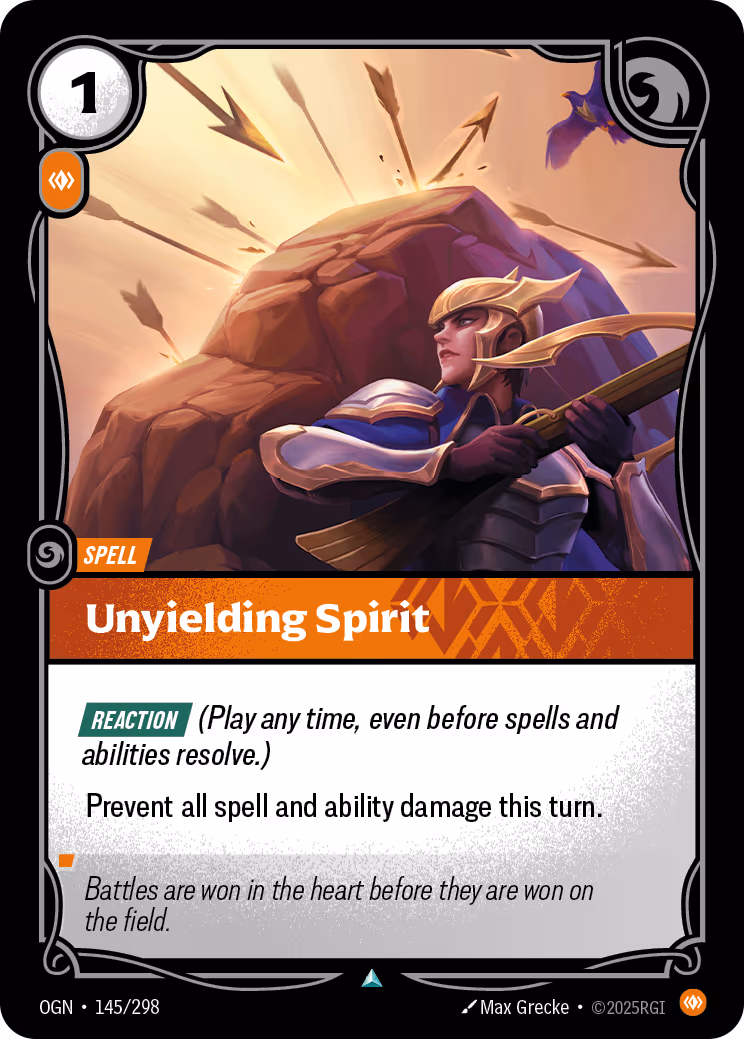 Unyielding Spirit OGN-145 Riftbound card