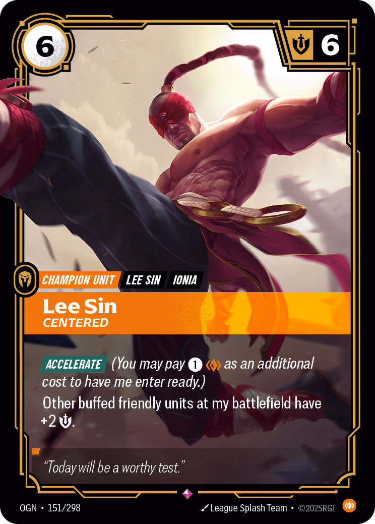 Lee Sin - Centered OGN-151 Riftbound card