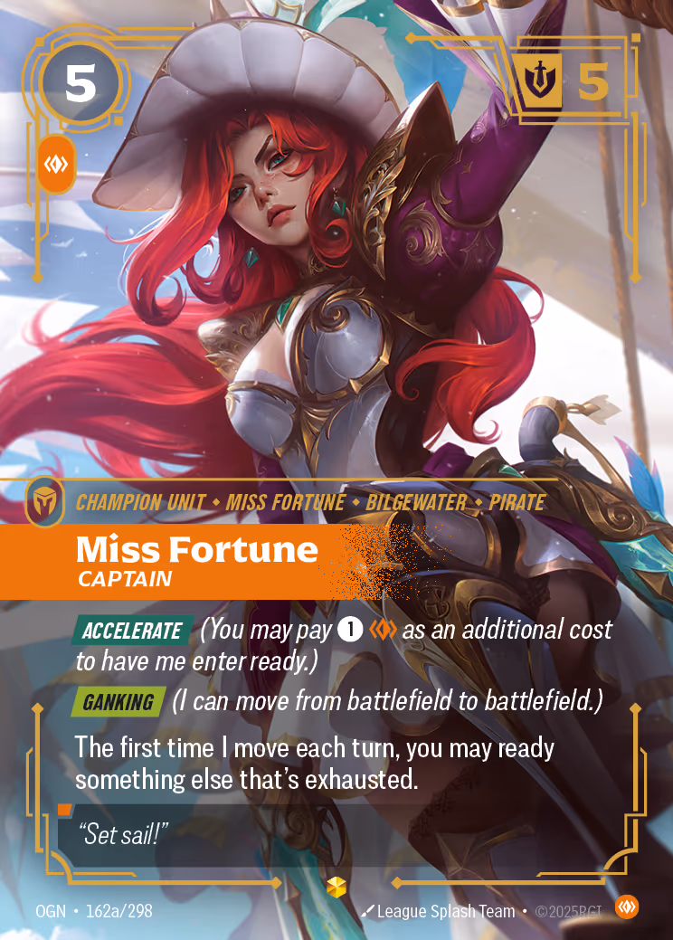 Miss Fortune - Captain OGN-162A Riftbound card