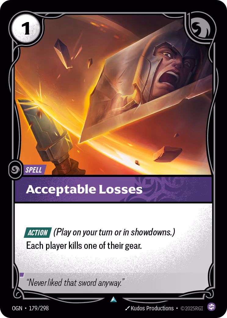 Acceptable Losses OGN-179 Riftbound card