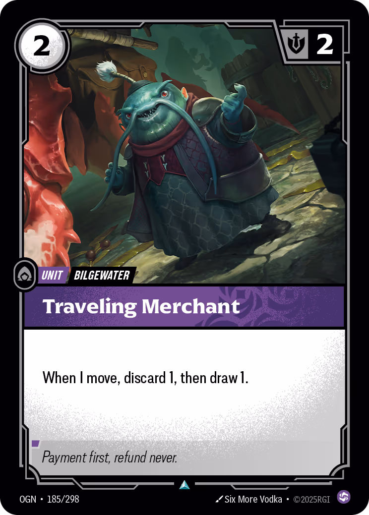 Traveling Merchant OGN-185 Riftbound card