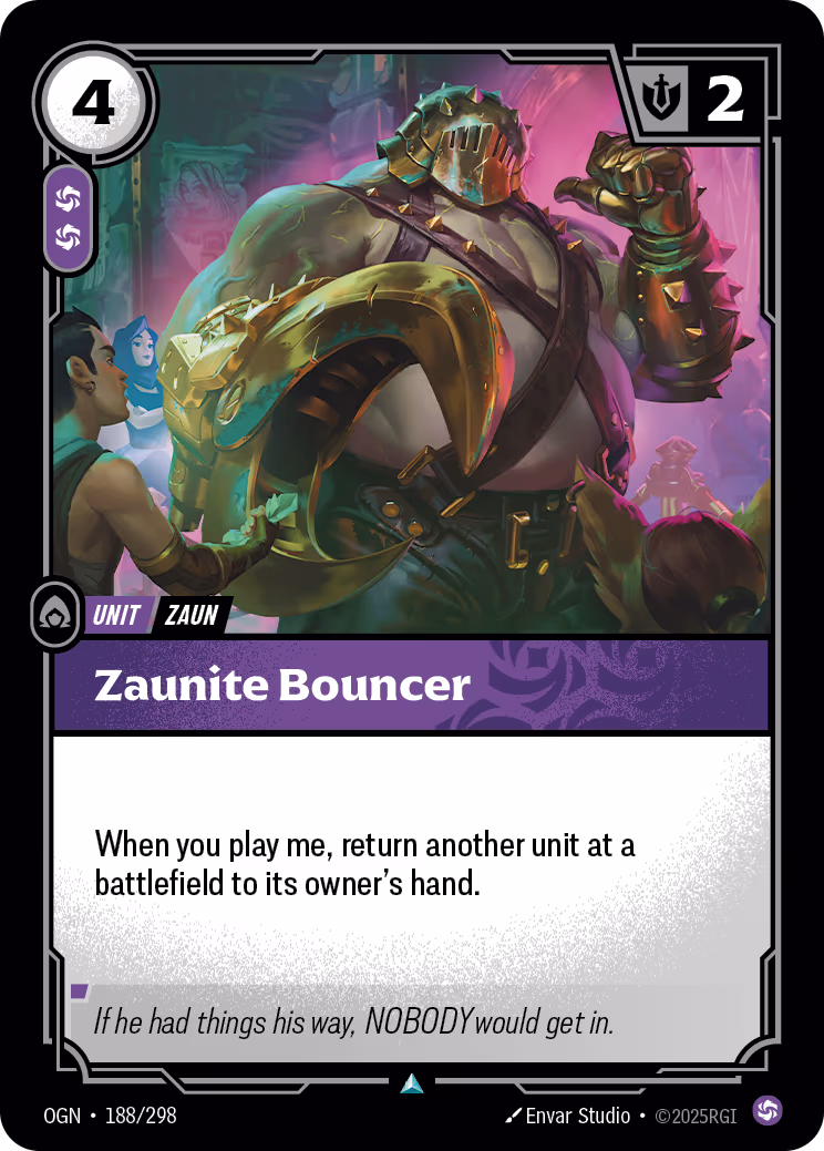 Zaunite Bouncer OGN-188 Riftbound card