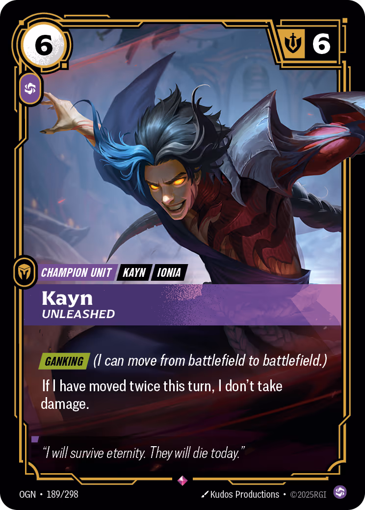 Kayn - Unleashed OGN-189 Riftbound card