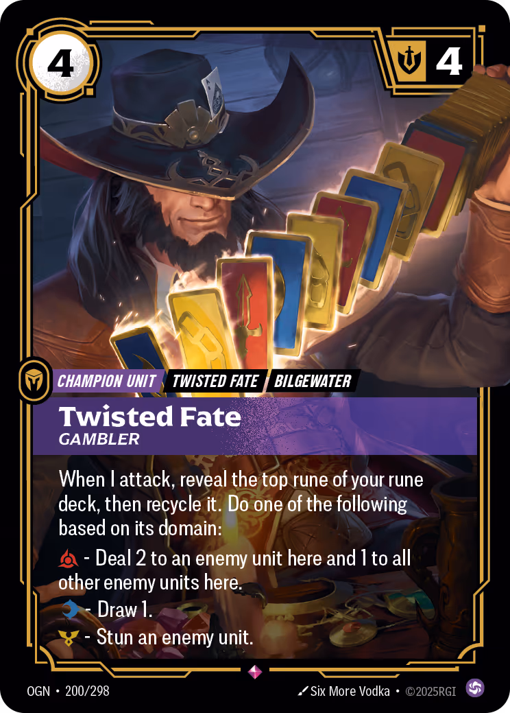 Twisted Fate - Gambler OGN-200 Riftbound card