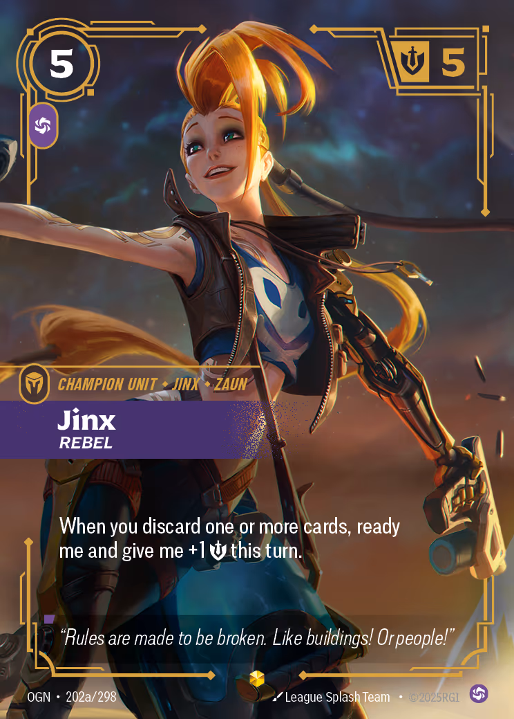 Jinx - Rebel OGN-202A Riftbound card