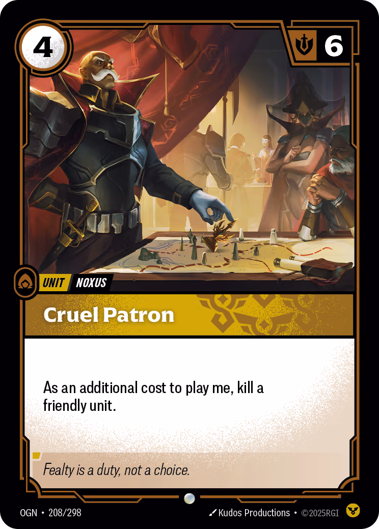 Cruel Patron OGN-208 Riftbound card