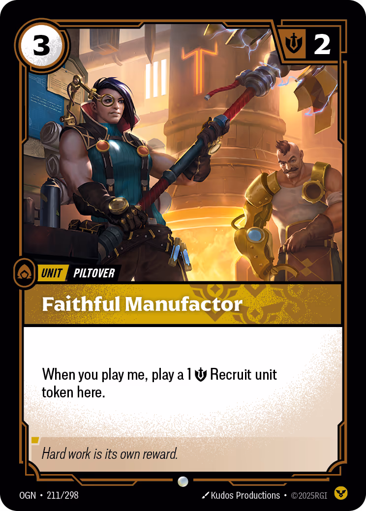 Faithful Manufactor OGN-211 Riftbound card