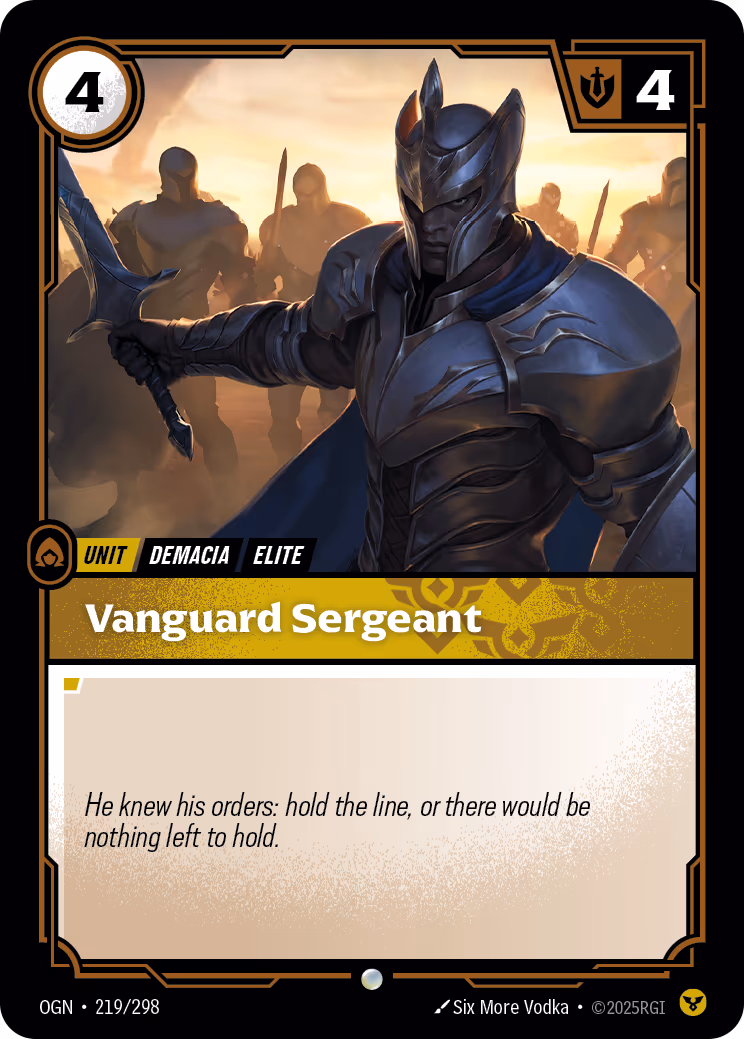 Vanguard Sergeant OGN-219 Riftbound card