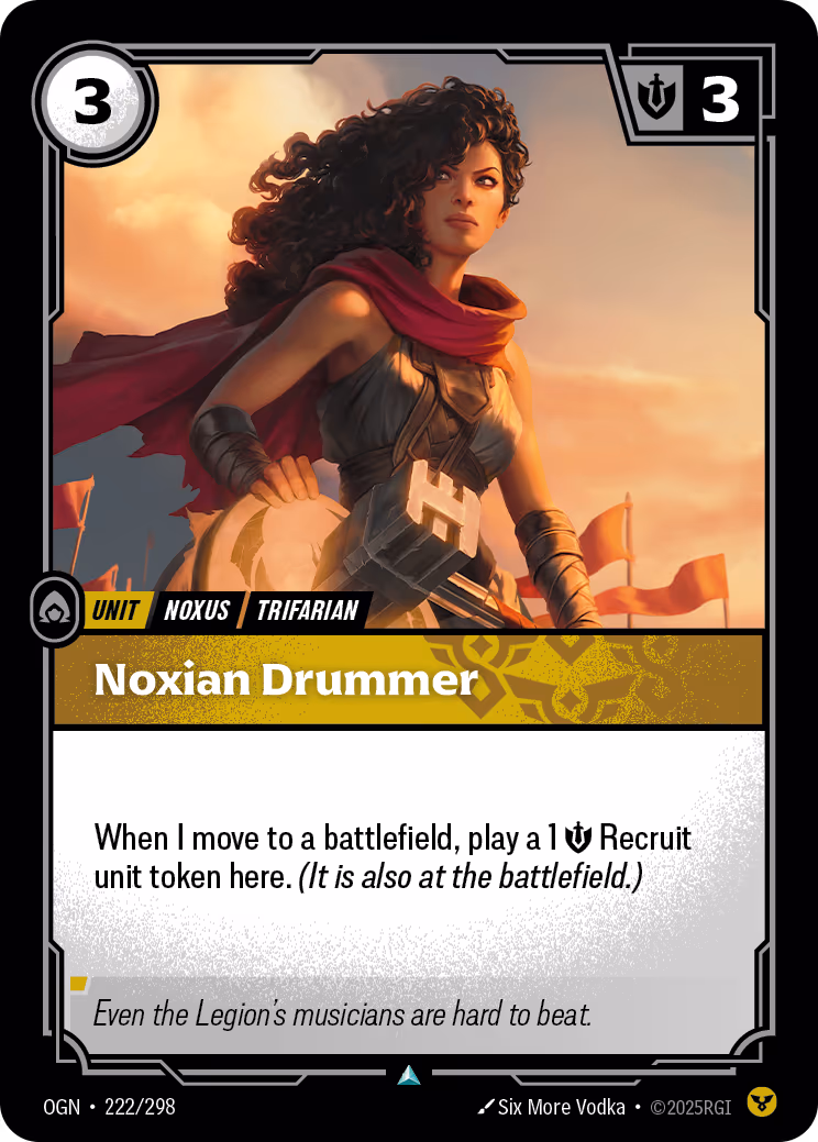 Noxian Drummer OGN-222 Riftbound card
