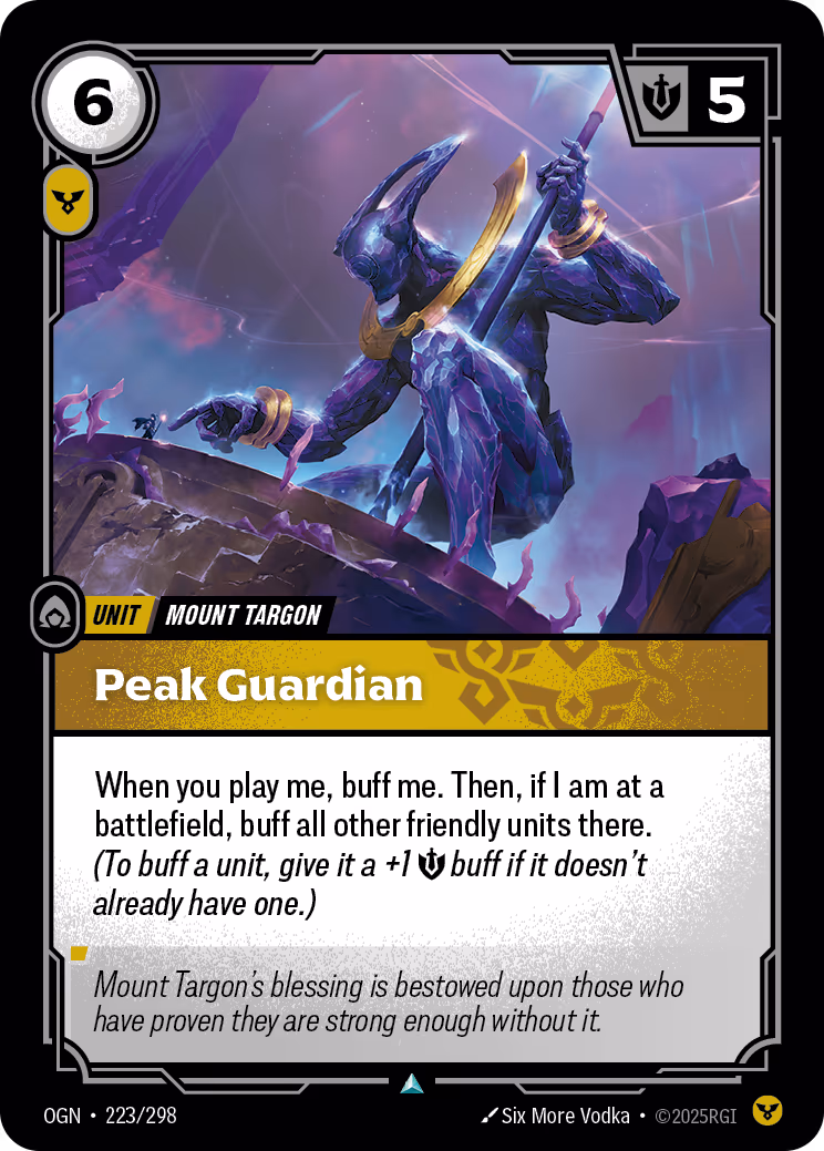 Peak Guardian OGN-223 Riftbound card