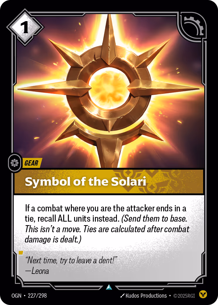 Symbol of the Solari OGN-227 Riftbound card