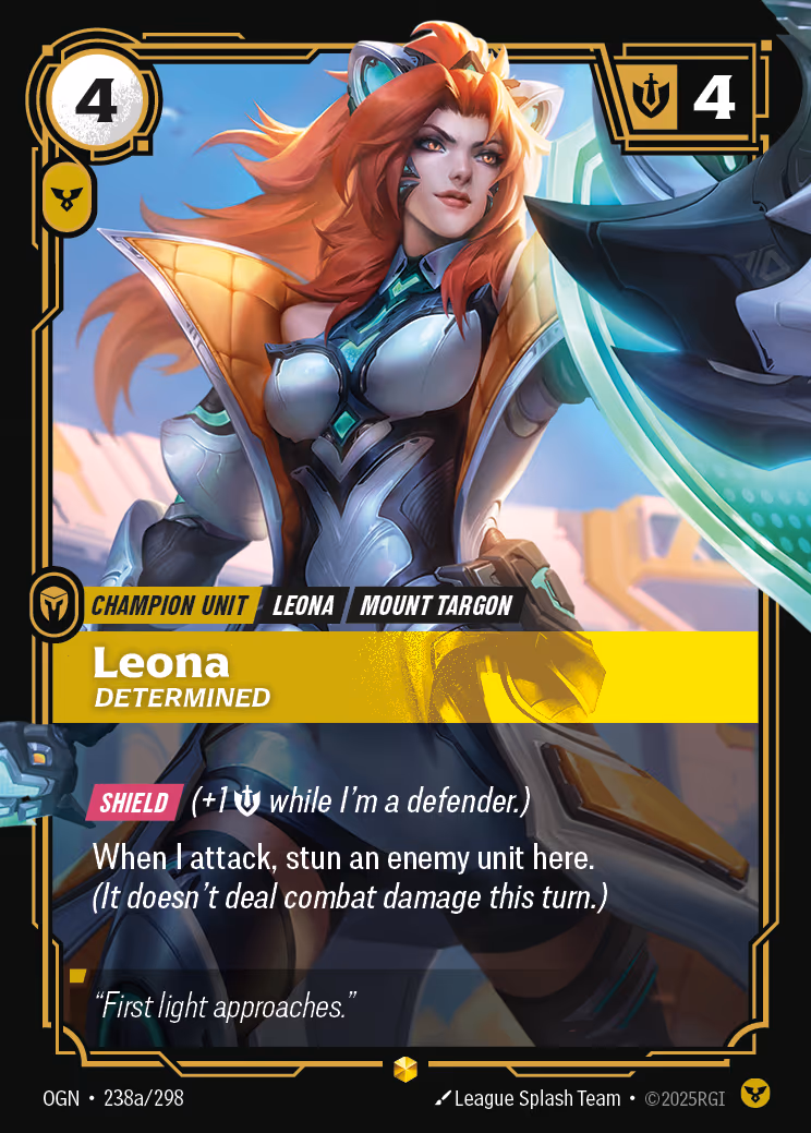 Leona - Determined OGN-238A Riftbound card