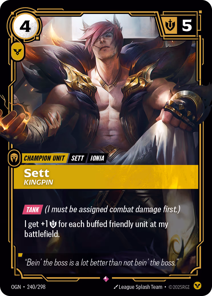 Sett - Kingpin OGN-240 Riftbound card