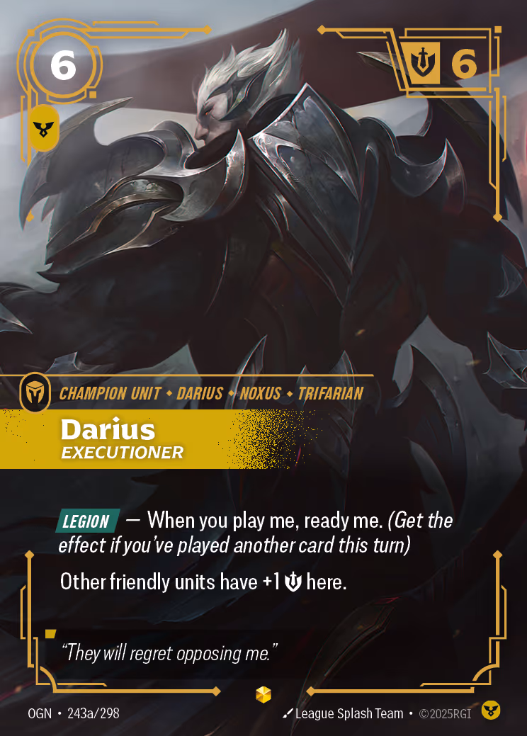 Darius - Executioner OGN-243A Riftbound card