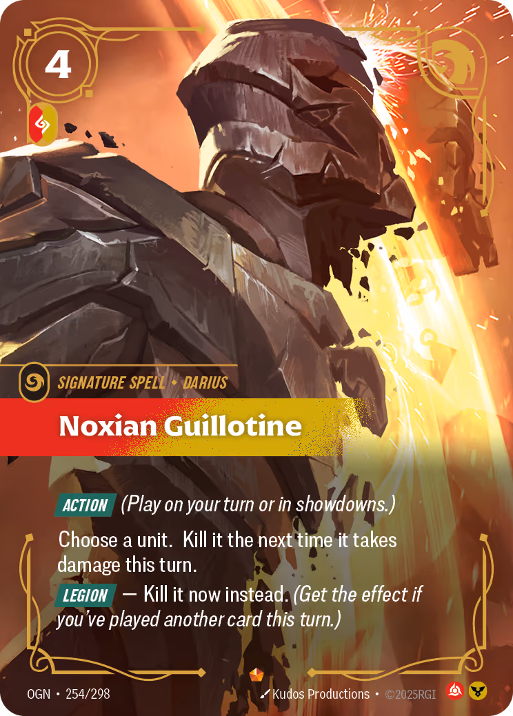 Noxian Guillotine OGN-254 Riftbound card