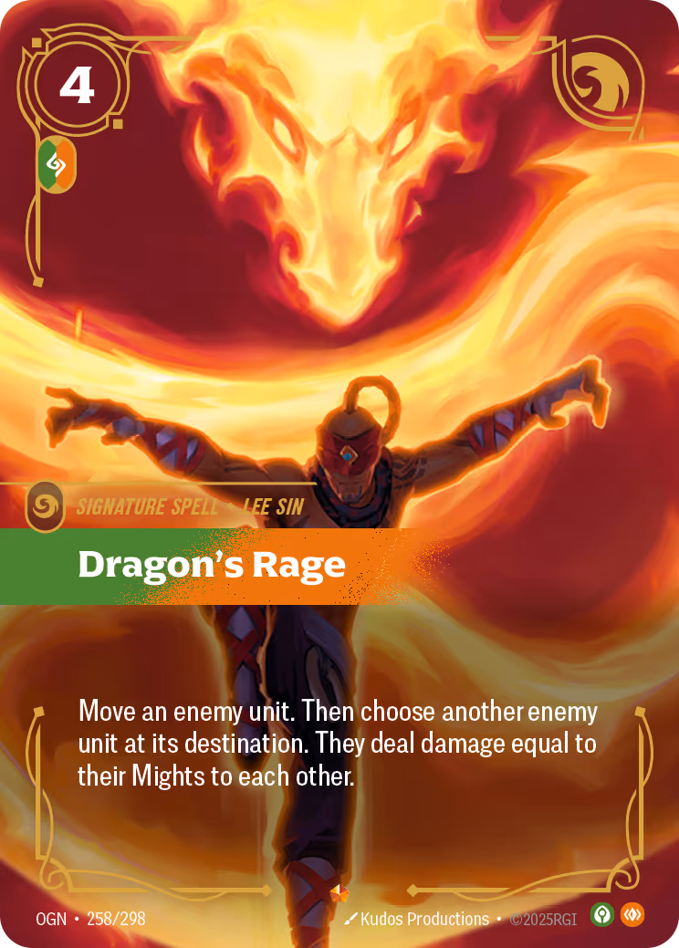 Dragon's Rage OGN-258 Riftbound card