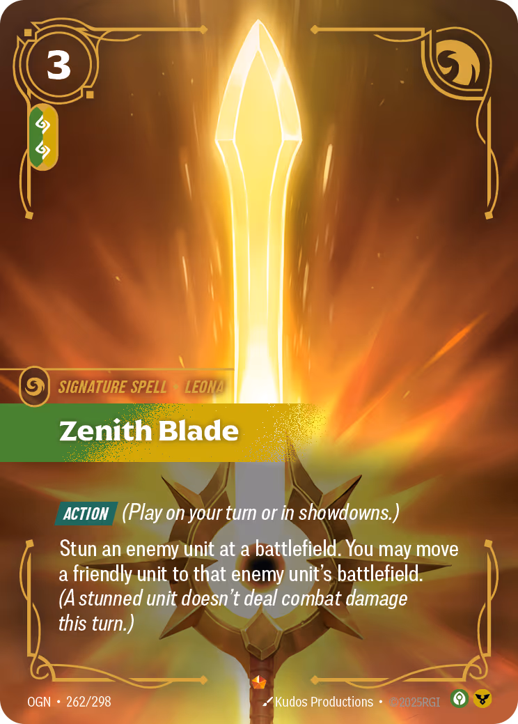 Zenith Blade OGN-262 Riftbound card