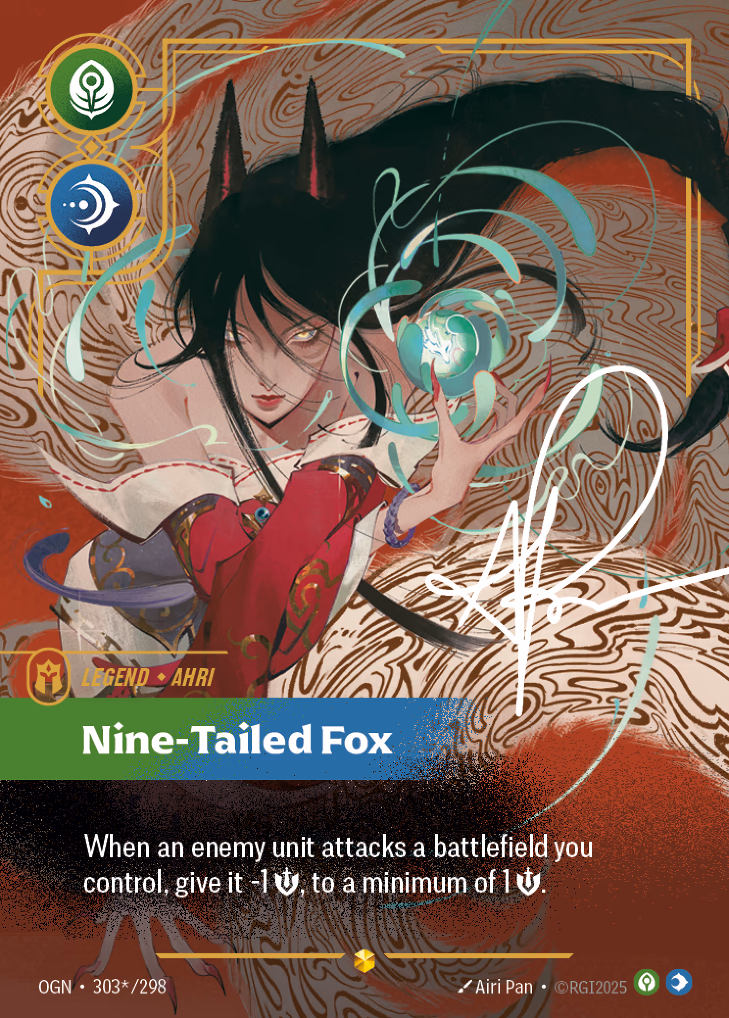 Ahri - Nine-Tailed Fox OGN-255 Riftbound card