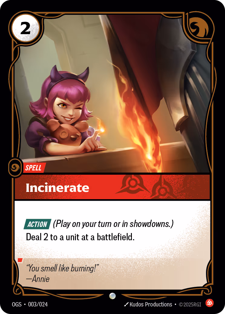 Incinerate OGS-003 Riftbound card