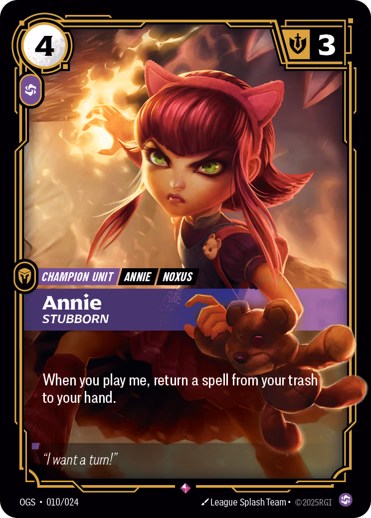 Annie - Stubborn OGS-010 Riftbound card