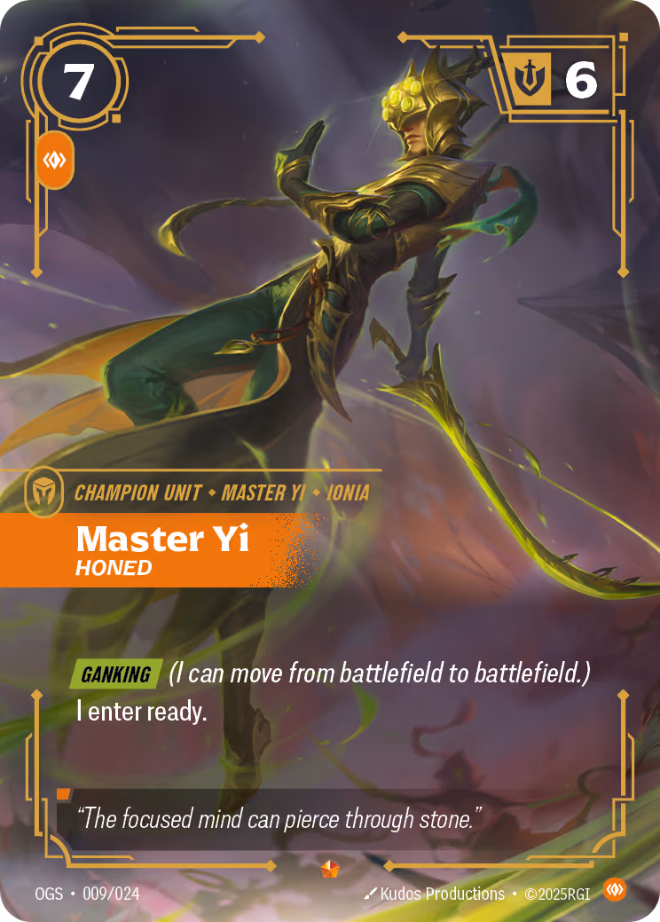 Master Yi - Honed OPP-009-24 Riftbound card