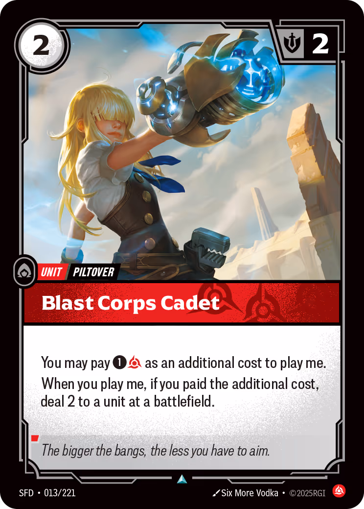 Blast Corps Cadet OPP-013-221 Riftbound card