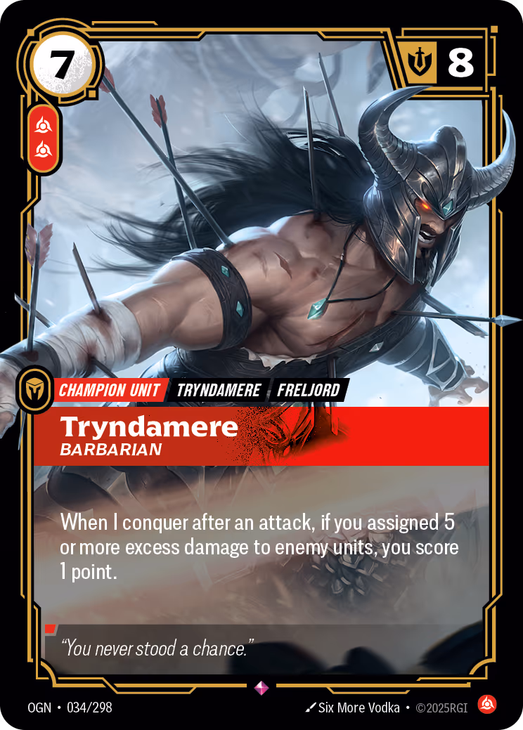 Tryndamere - Barbarian OPP-034-298 Riftbound card