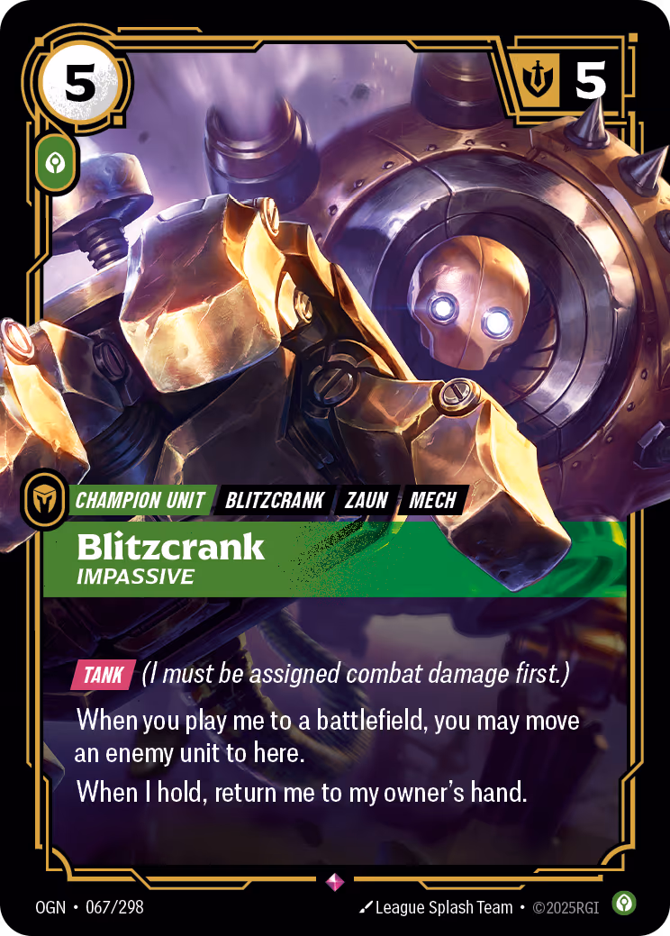 Blitzcrank - Impassive OPP-067-298 Riftbound card