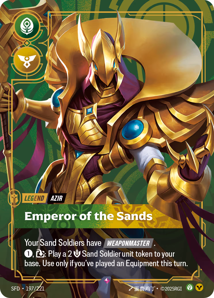 Azir - Emperor of the Sands OPP-197-221 Riftbound card