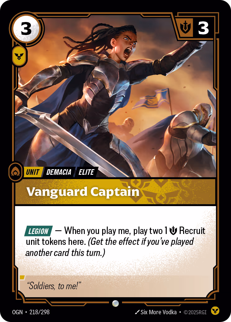 Vanguard Captain OPP-218-298 Riftbound card