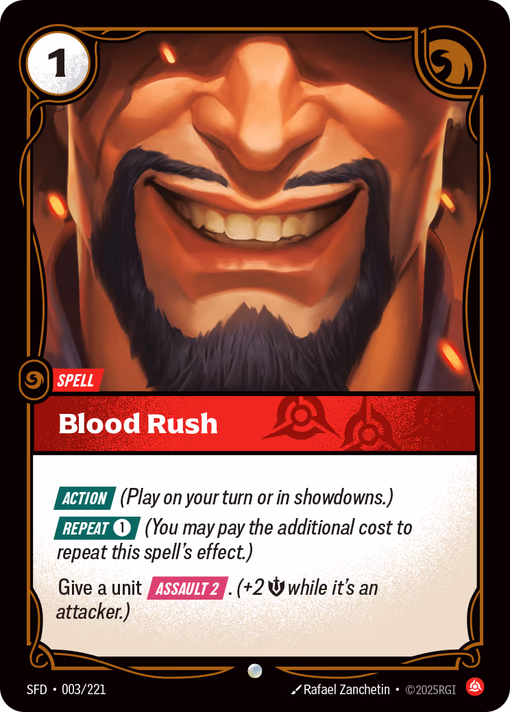Blood Rush SFD-003 Riftbound card