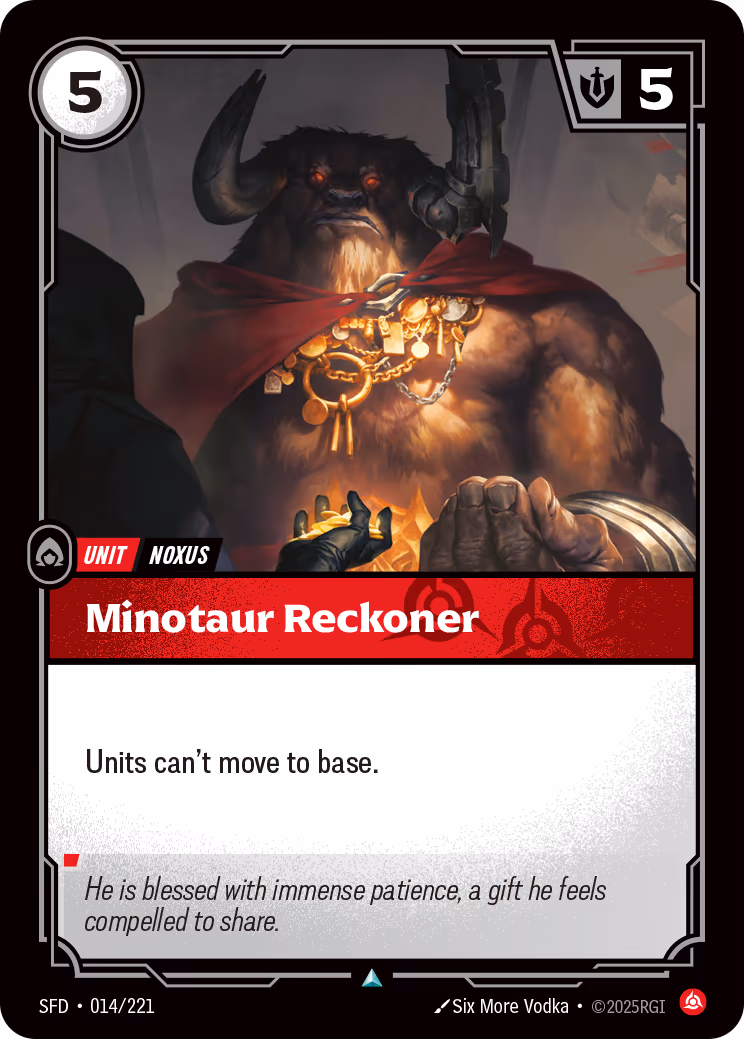 Minotaur Reckoner SFD-014 Riftbound card